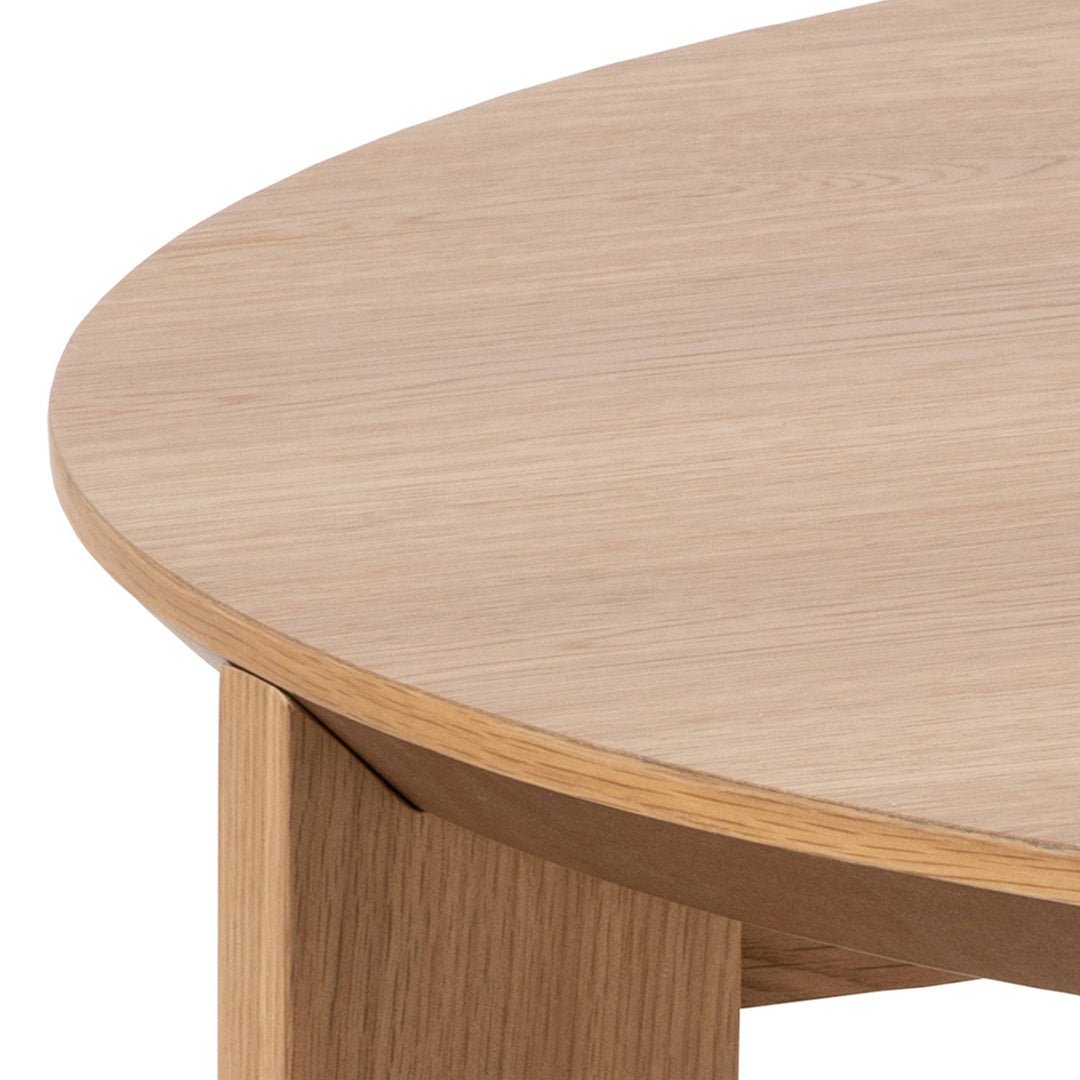 Maxime Round Coffee Table in Matt Oak - TidySpaces