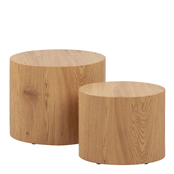 Mice Oval Coffee Table in Oak Set of 2 - TidySpaces