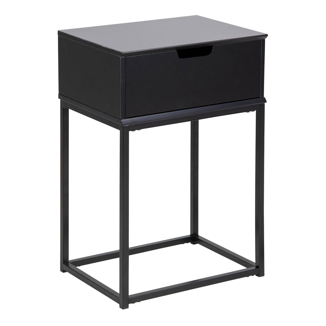 Mitra 1 Drawer Bedside Table in Black - TidySpaces