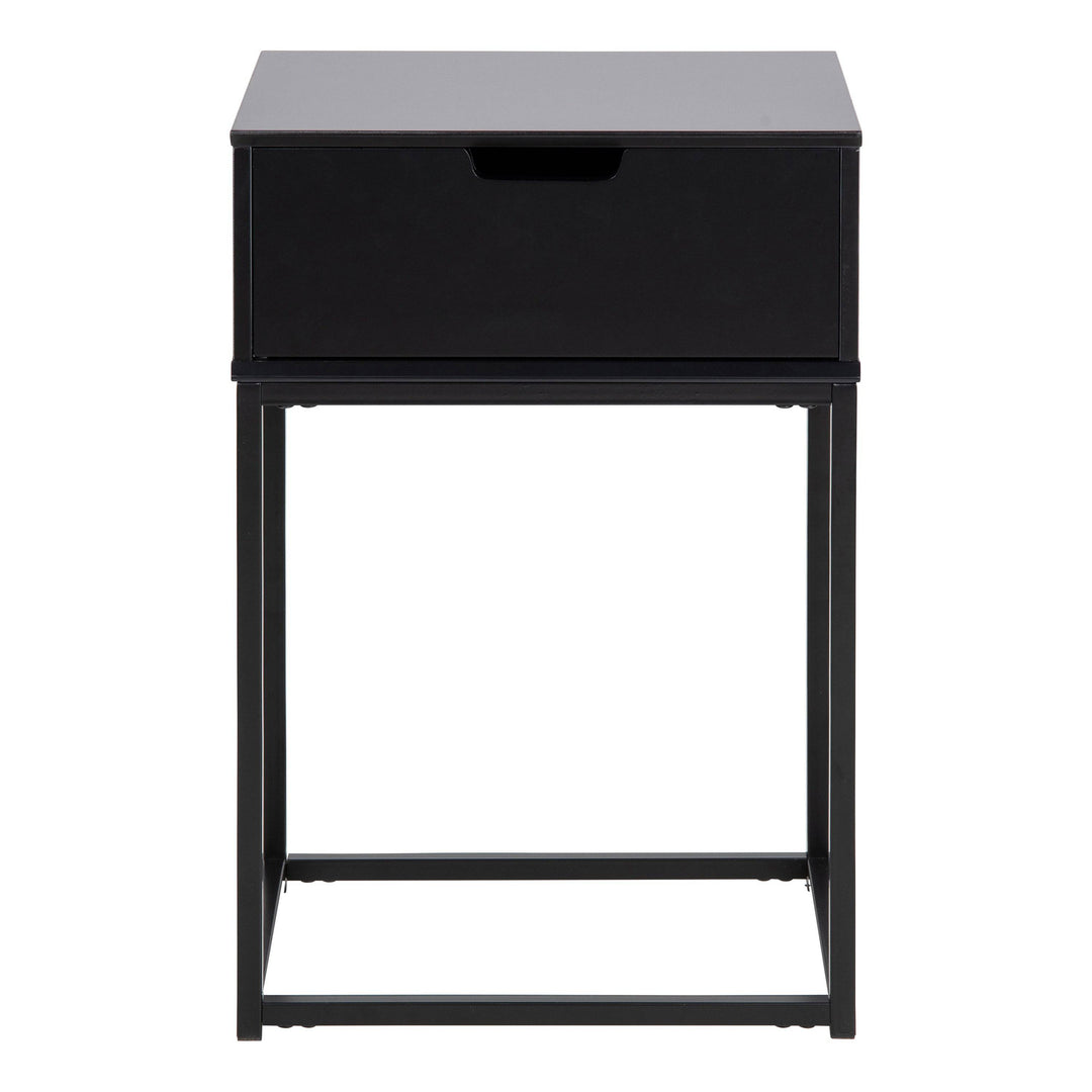 Mitra 1 Drawer Bedside Table in Black - TidySpaces