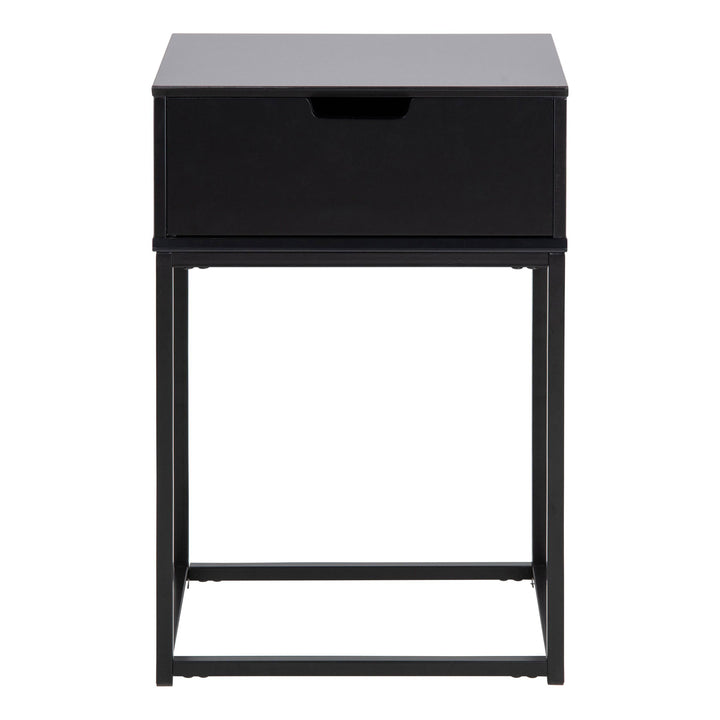 Mitra 1 Drawer Bedside Table in Black - TidySpaces