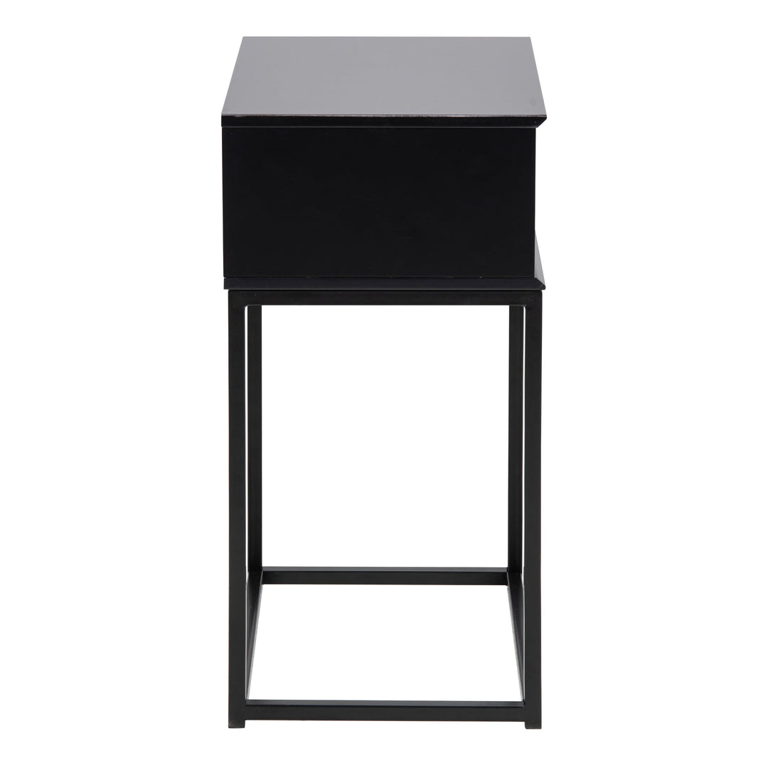 Mitra 1 Drawer Bedside Table in Black - TidySpaces