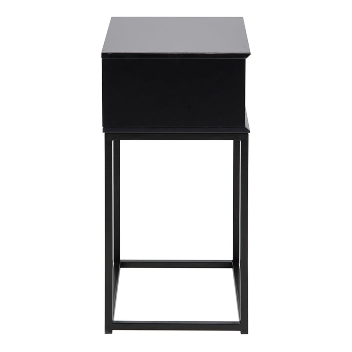 Mitra 1 Drawer Bedside Table in Black - TidySpaces