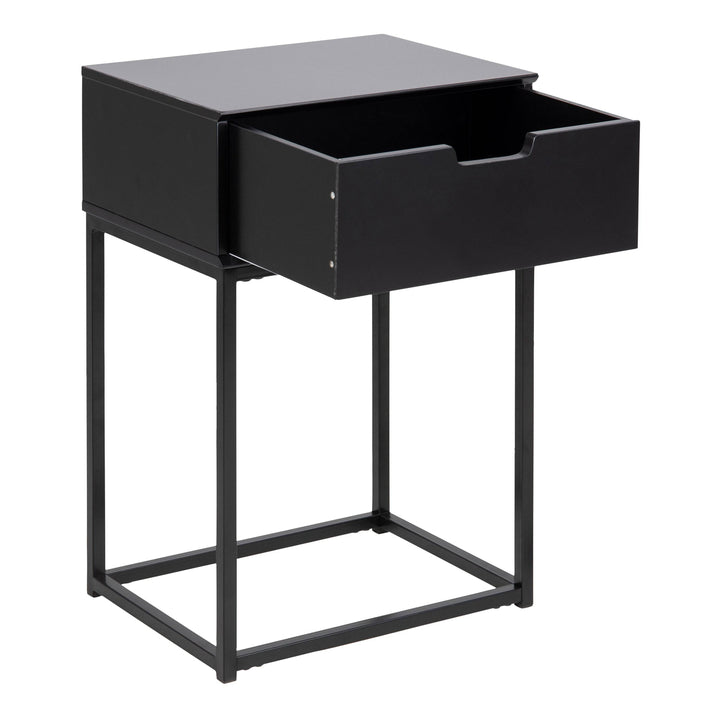 Mitra 1 Drawer Bedside Table in Black - TidySpaces