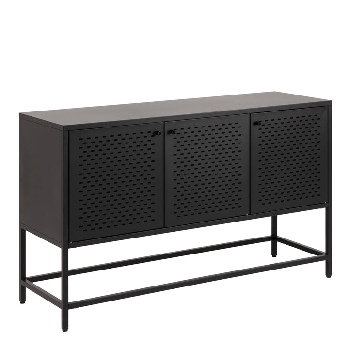 Newcastle 3 Door Raised Sideboard in Matt Black - TidySpaces