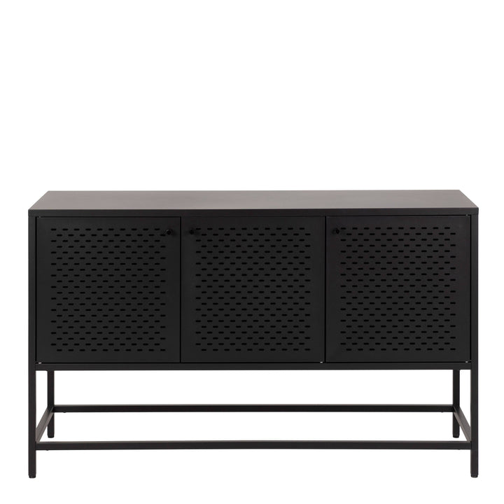 Newcastle 3 Door Raised Sideboard in Matt Black - TidySpaces