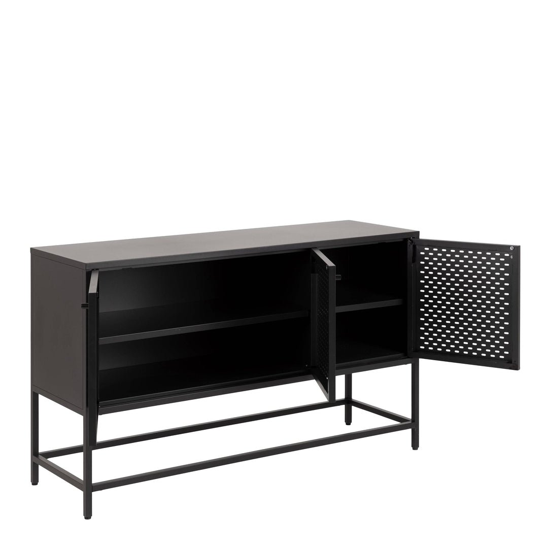 Newcastle 3 Door Raised Sideboard in Matt Black - TidySpaces