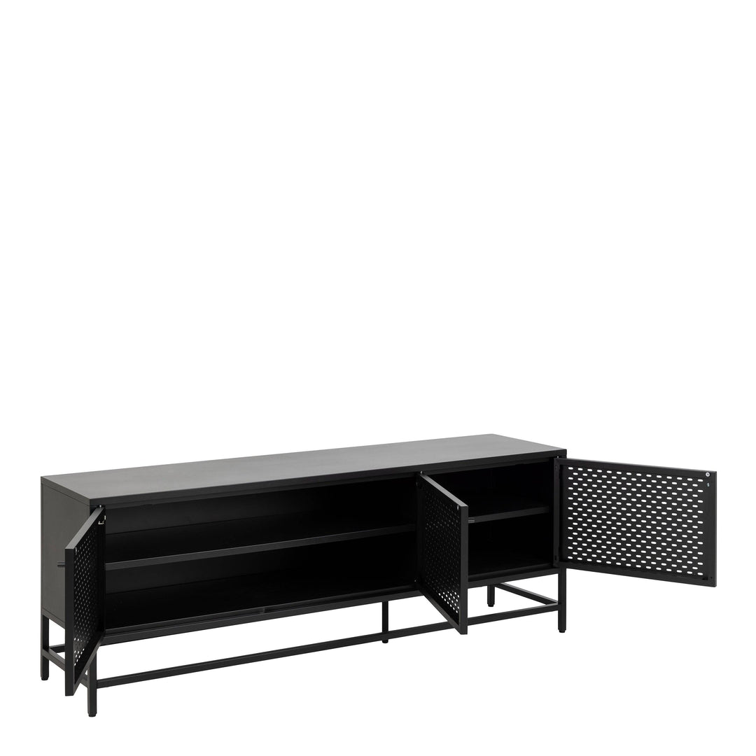 Newcastle 3 Door Sideboard in Matt Black - TidySpaces