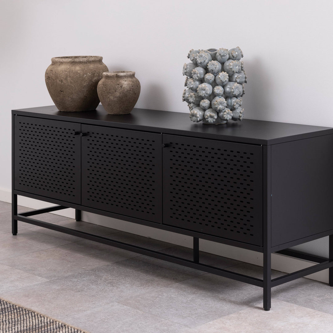 Newcastle 3 Door Sideboard in Matt Black - TidySpaces