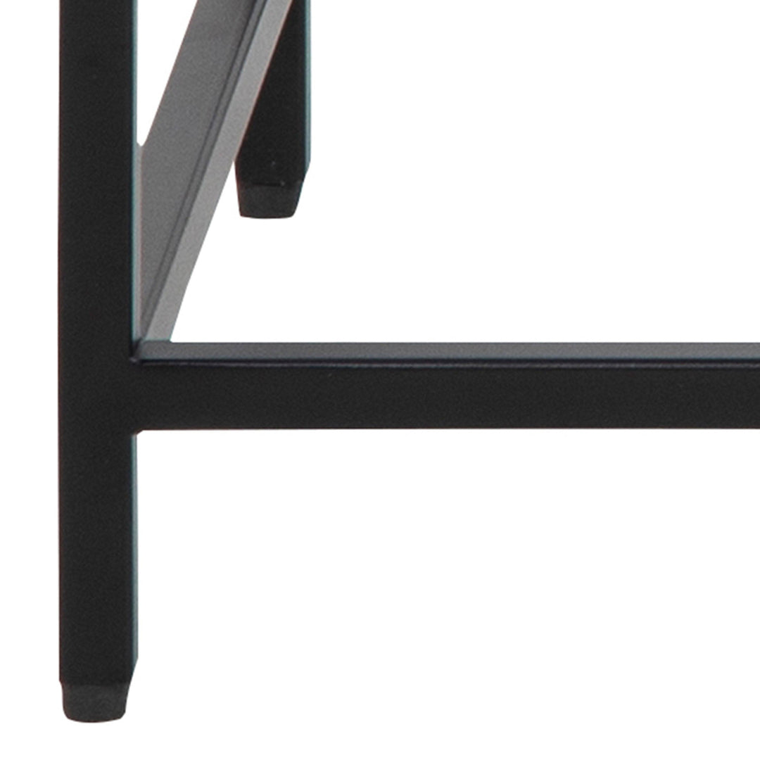 Newcastle Console Table with Open Shelf in Matt Black - TidySpaces