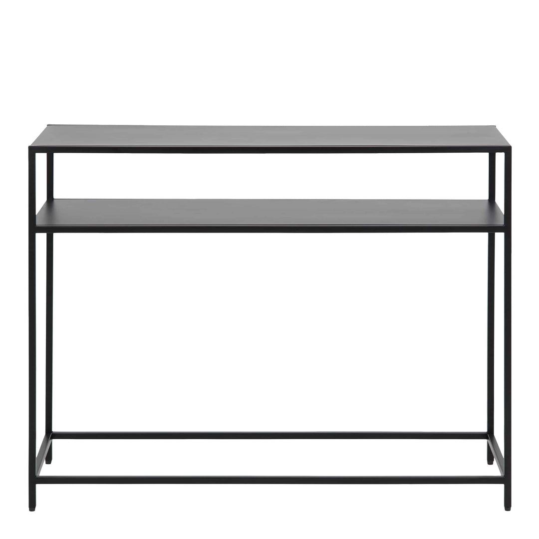 Newcastle Console Table with Open Shelf in Matt Black - TidySpaces