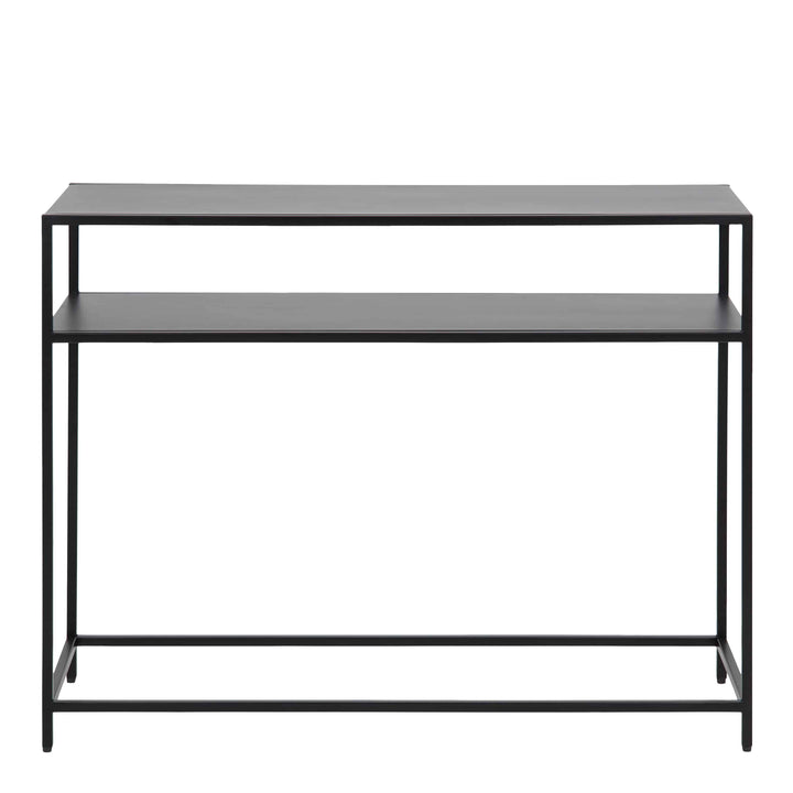 Newcastle Console Table with Open Shelf in Matt Black - TidySpaces