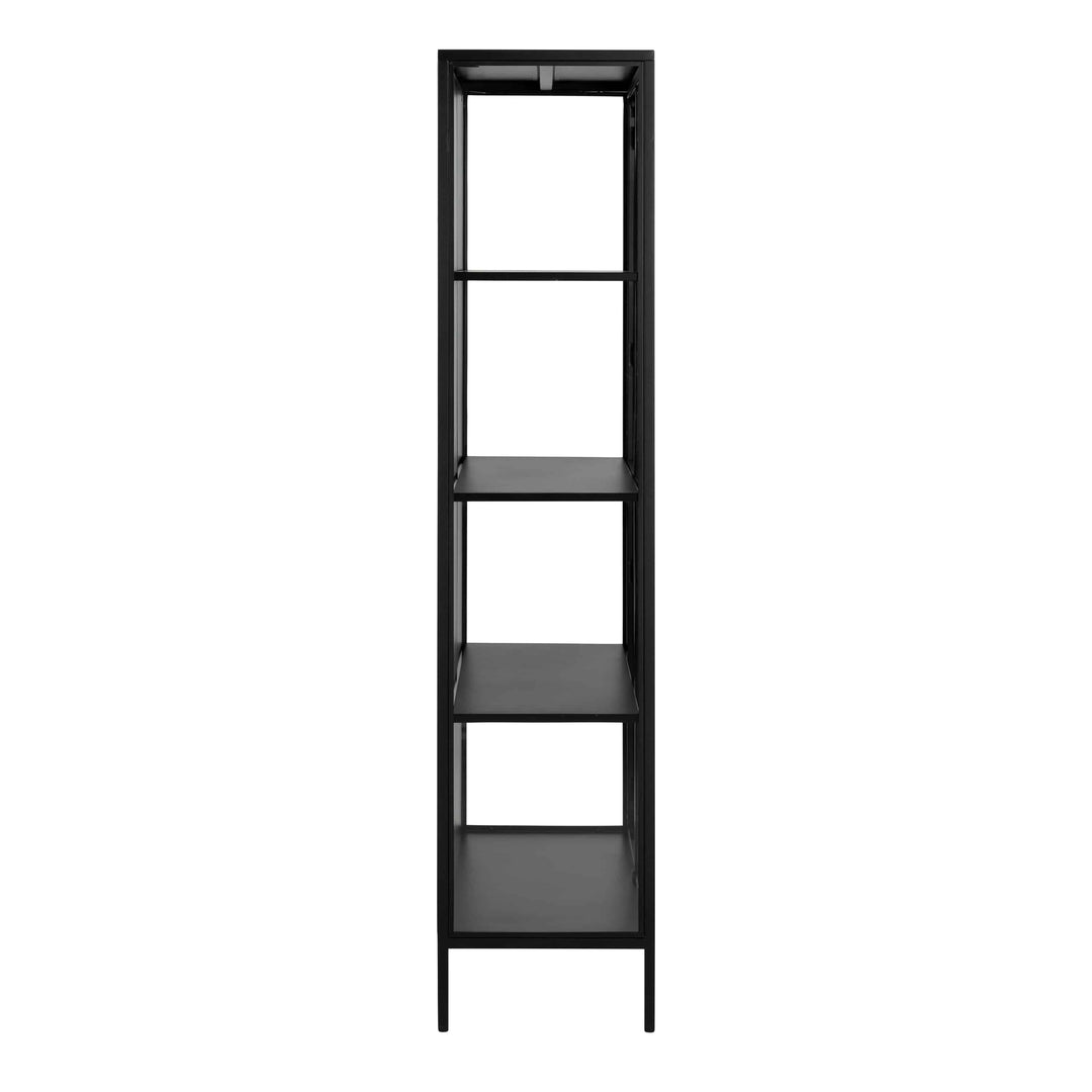 Newcastle Tall 2 Door Display Cabinet in Matt Black - TidySpaces