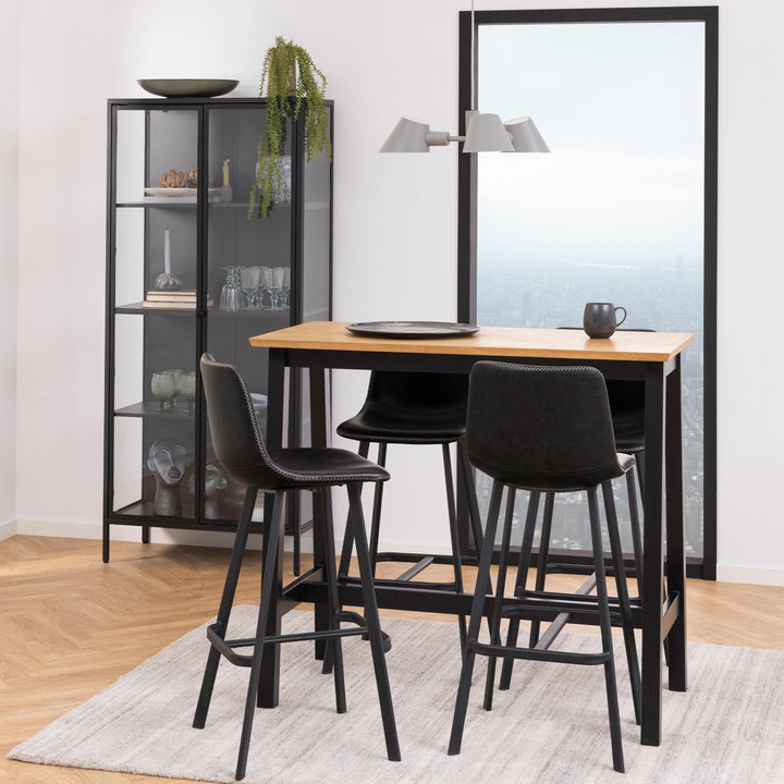 Newcastle Tall 2 Door Display Cabinet in Matt Black - TidySpaces