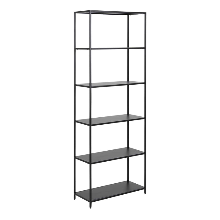 Newcastle Tall Bookcase with 5 Shelves in Matt Black - TidySpaces