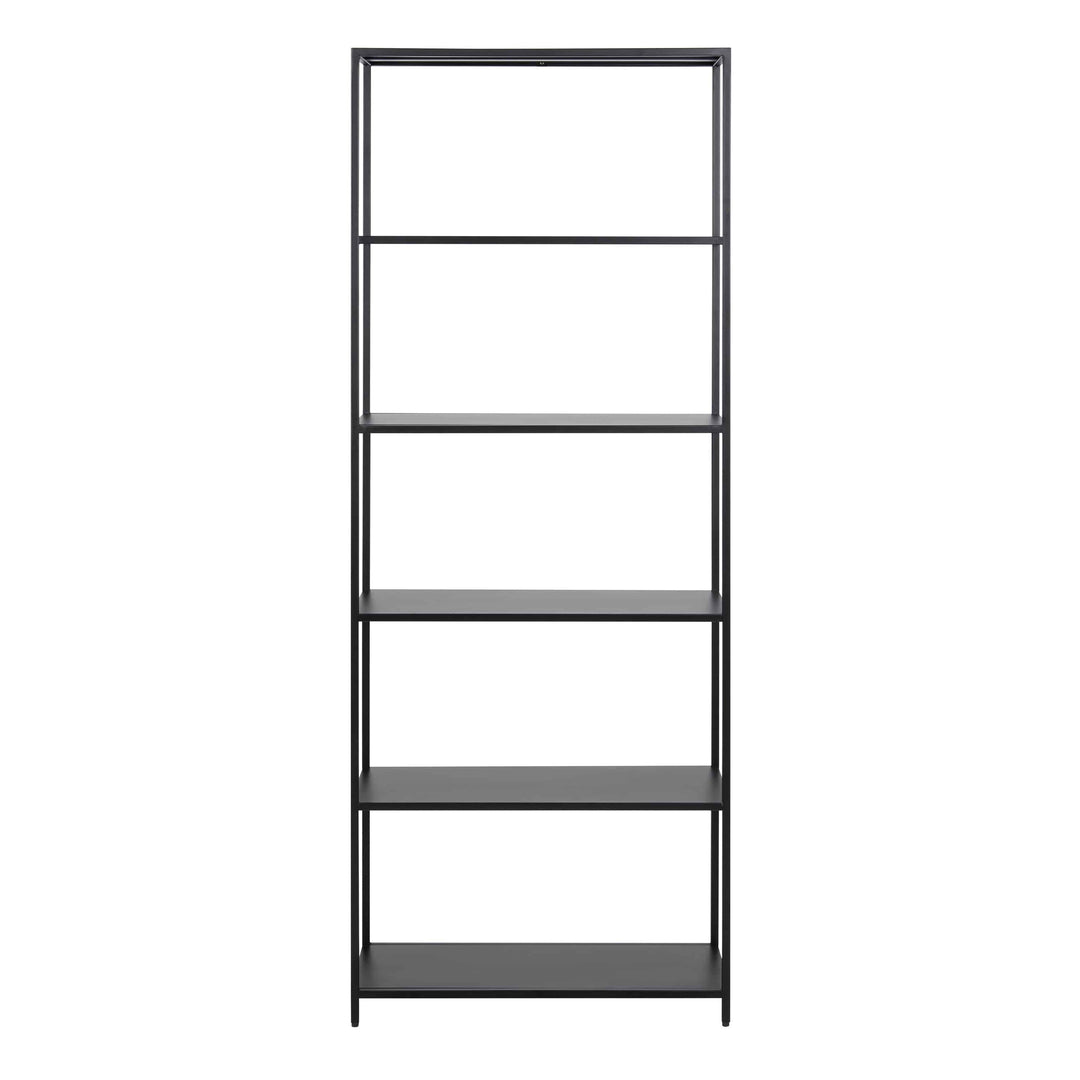 Newcastle Tall Bookcase with 5 Shelves in Matt Black - TidySpaces