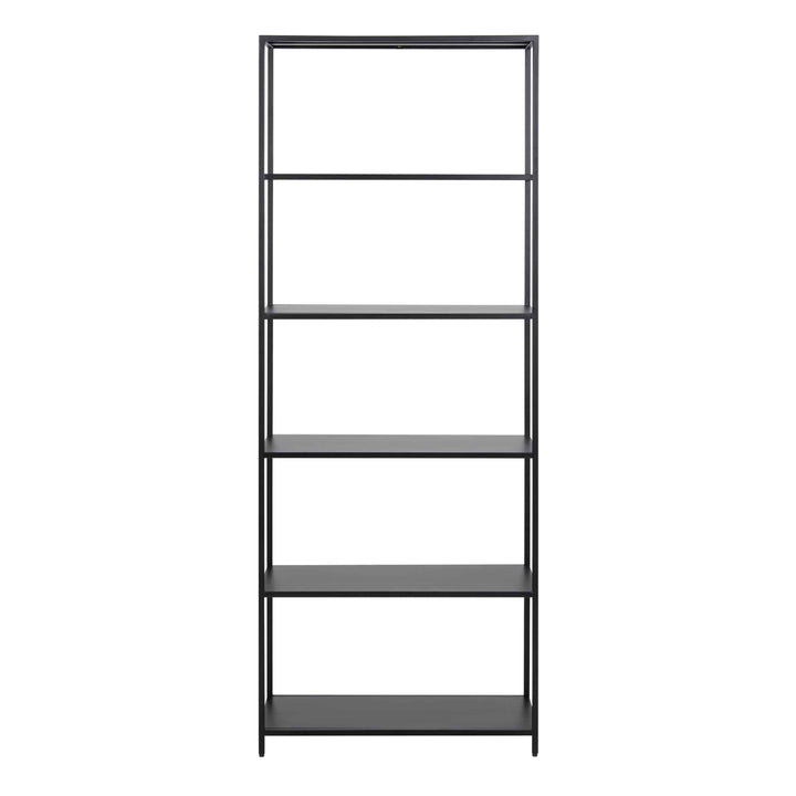 Newcastle Tall Bookcase with 5 Shelves in Matt Black - TidySpaces