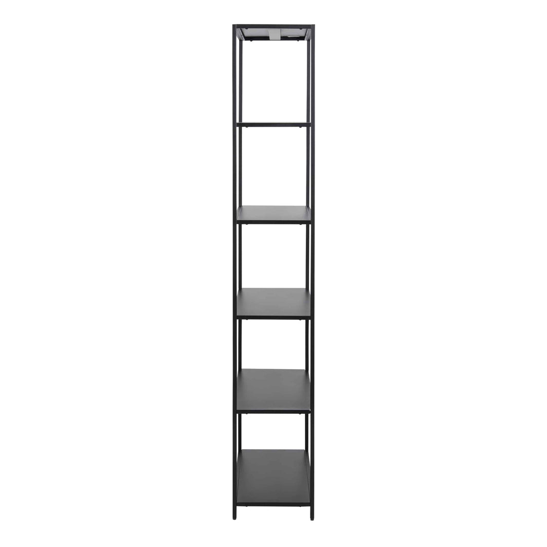 Newcastle Tall Bookcase with 5 Shelves in Matt Black - TidySpaces