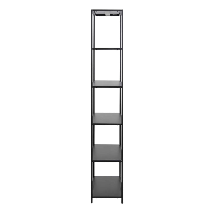 Newcastle Tall Bookcase with 5 Shelves in Matt Black - TidySpaces