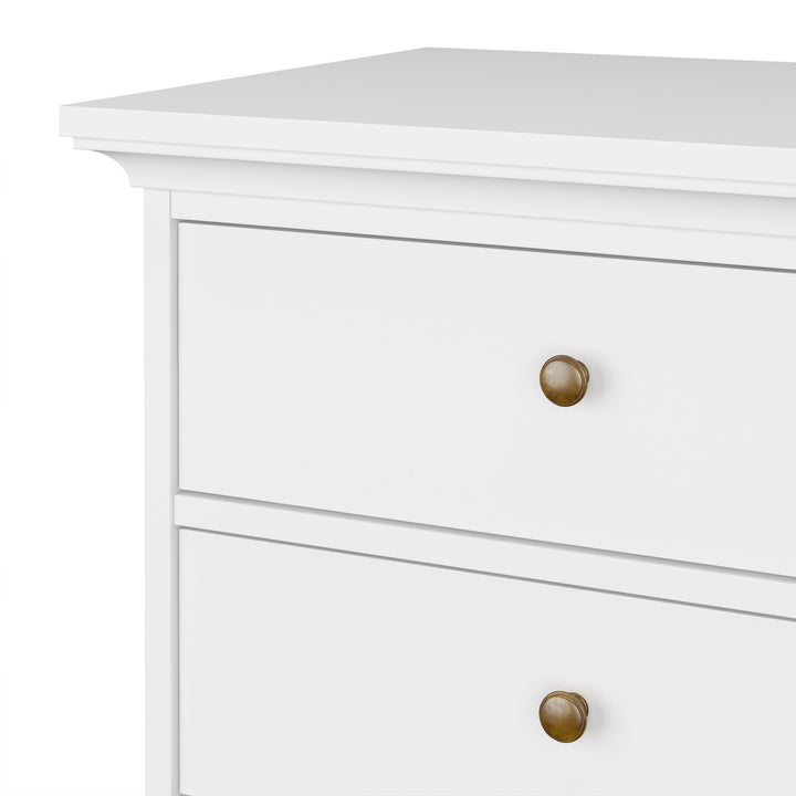 Paris Chest 5 drawers in White - TidySpaces