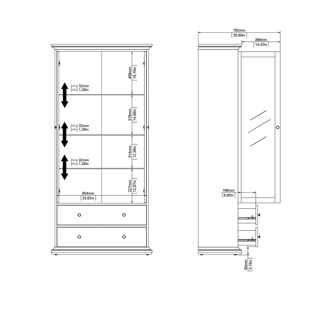 Paris China cabinet in White - TidySpaces