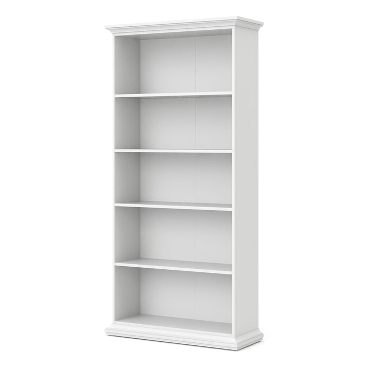 Paris Tall Bookcase in White - TidySpaces