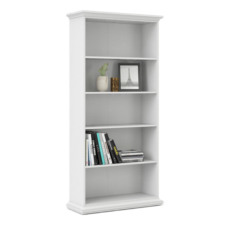 Paris Tall Bookcase in White - TidySpaces