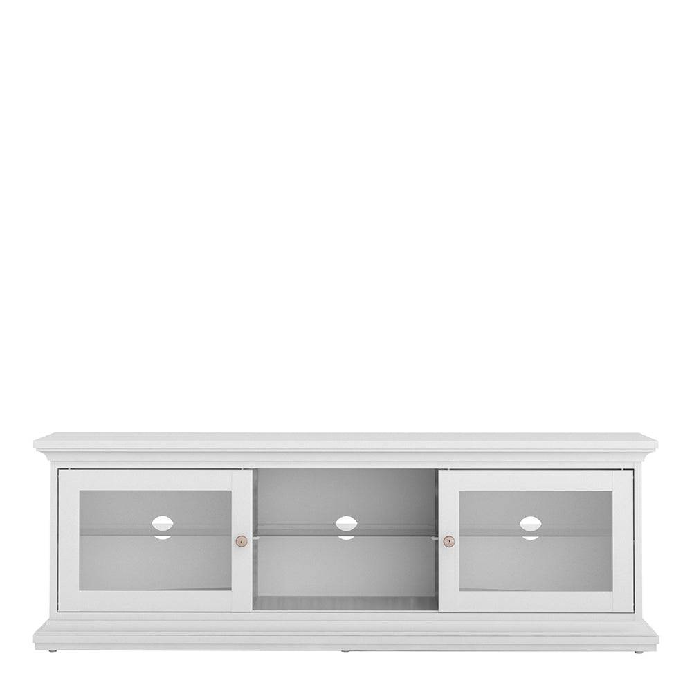 Paris TV Unit - Wide - 2 Doors 1 Shelf in White - TidySpaces