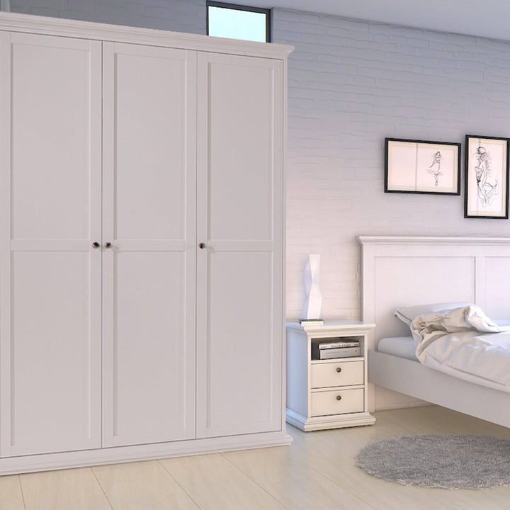 Paris Wardrobe with 4 Doors in White - TidySpaces