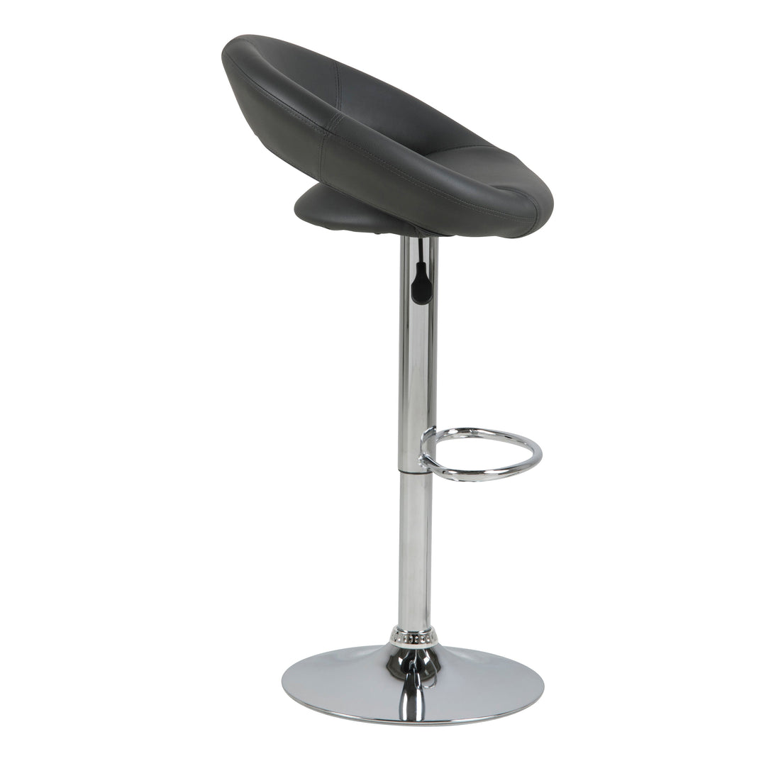 Plump Black Swivel Bar Stool with Open Back - TidySpaces