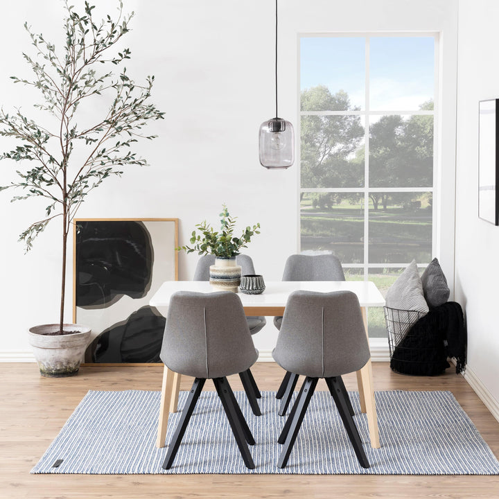 Raven Dining Table in White & Oak - TidySpaces