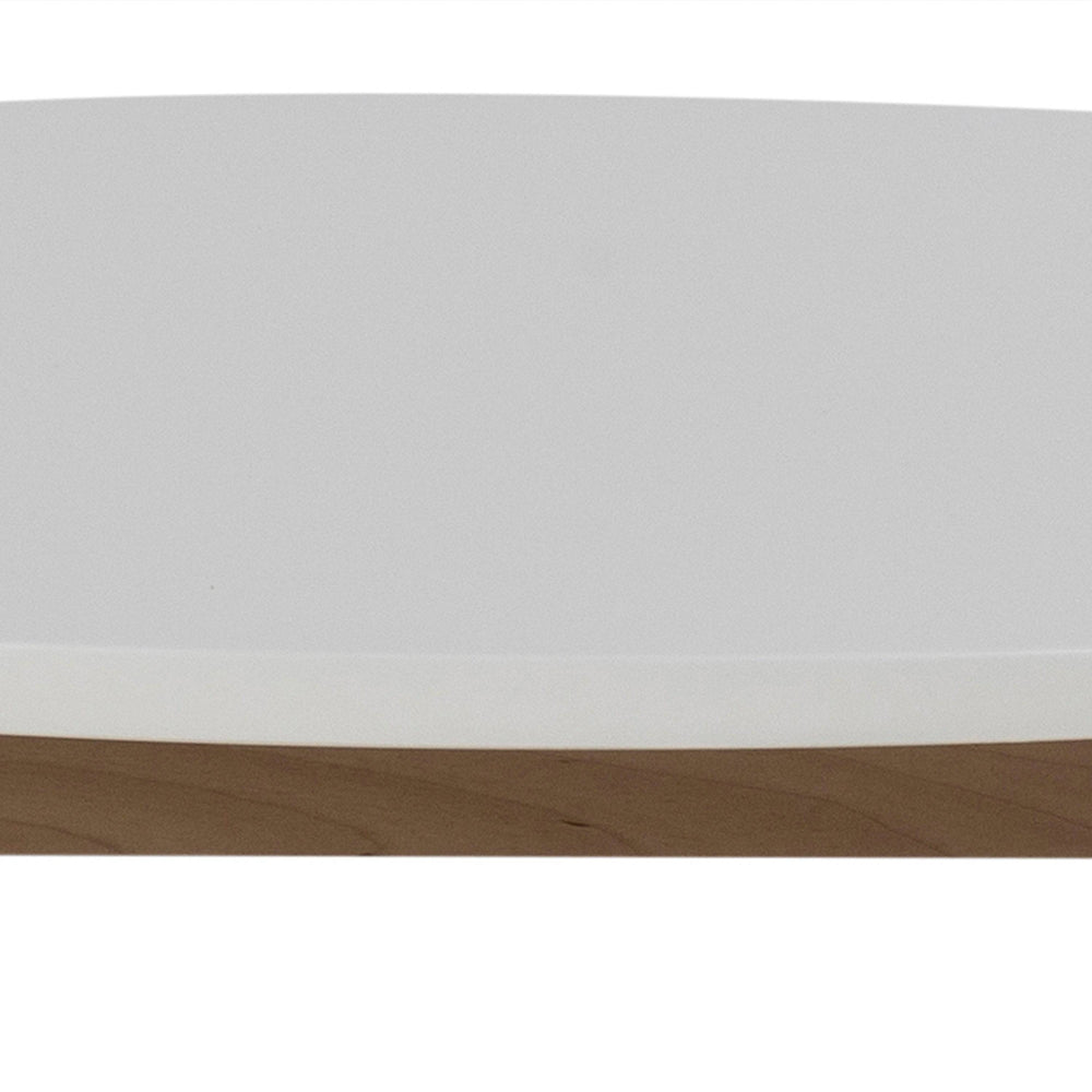 Raven Small Round Dining Table in White & Oak - TidySpaces