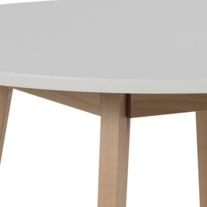 Raven Small Round Dining Table in White & Oak - TidySpaces