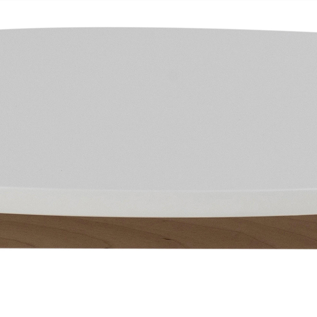 Raven Small Round Dining Table in White & Oak - TidySpaces