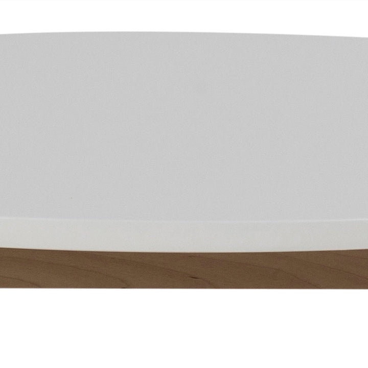 Raven Small Round Dining Table in White & Oak - TidySpaces