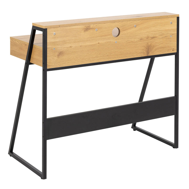 Reece 1 Drawer Office Desk in Oak & Black - TidySpaces