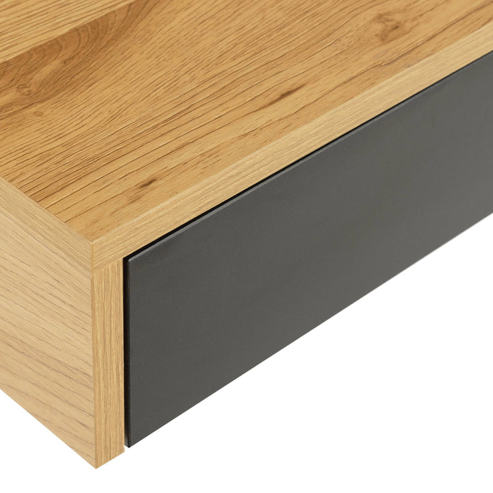 Reece 1 Drawer Office Desk in Oak & Black - TidySpaces