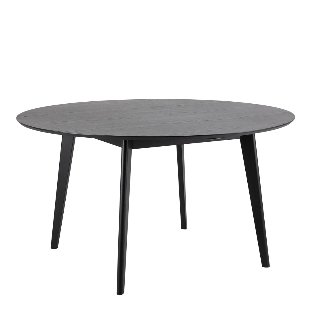 Roxby Round Dining Table in Black 140x76cm - TidySpaces