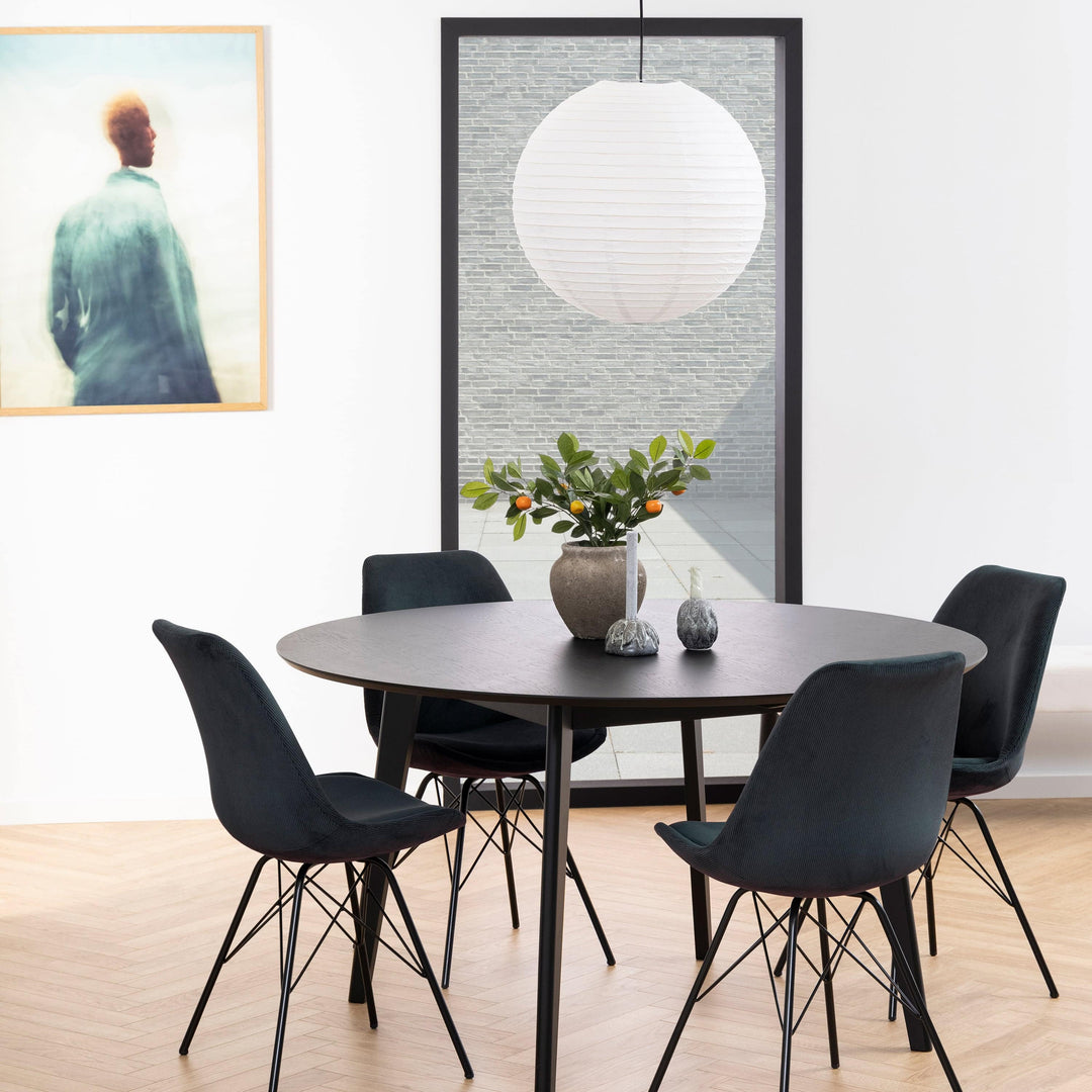 Roxby Round Dining Table in Black 140x76cm - TidySpaces