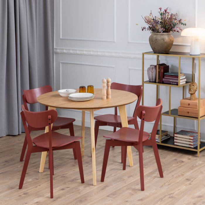 Roxby Round Dining Table in Oak 105x76cm - TidySpaces