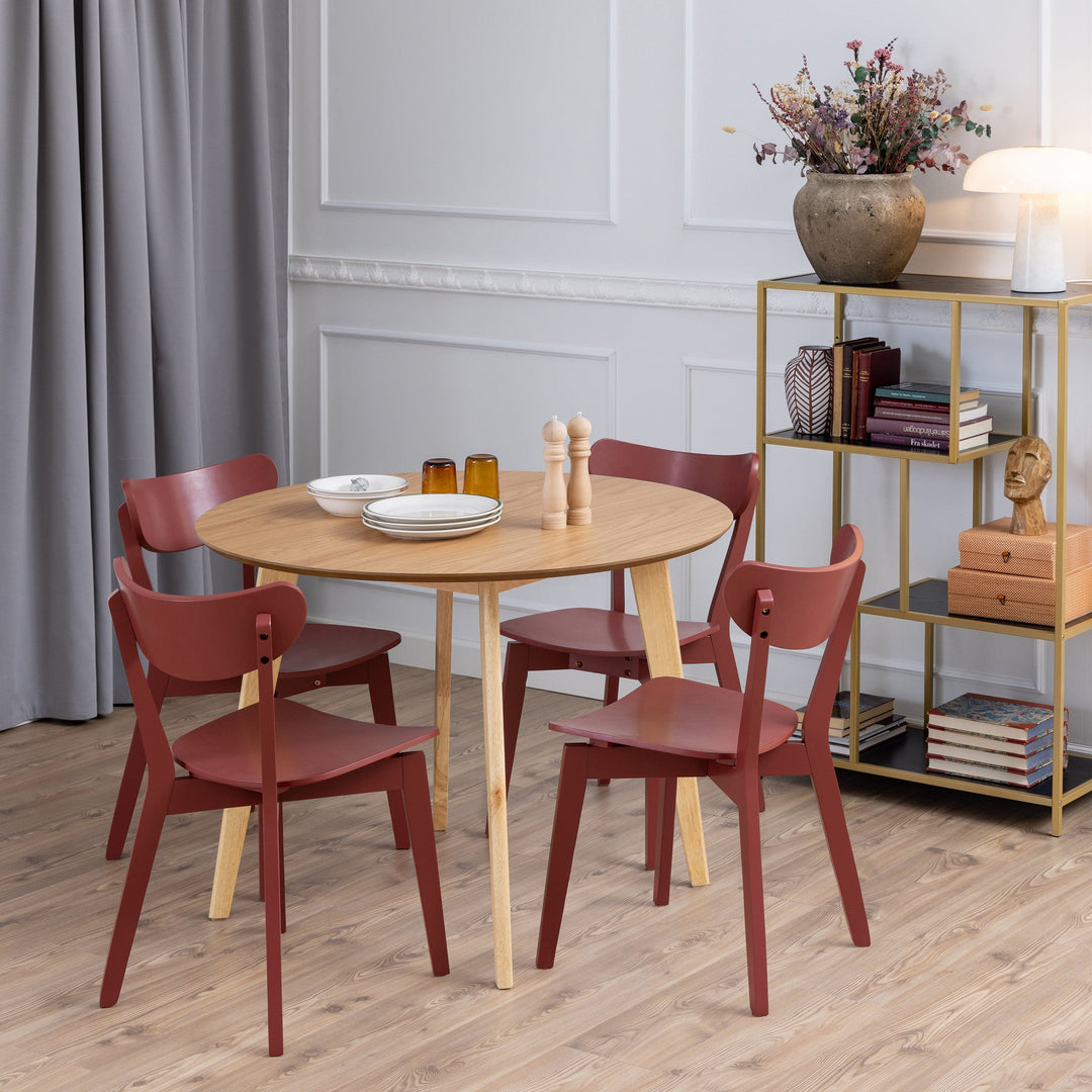 Roxby Round Dining Table in Oak 105x76cm - TidySpaces