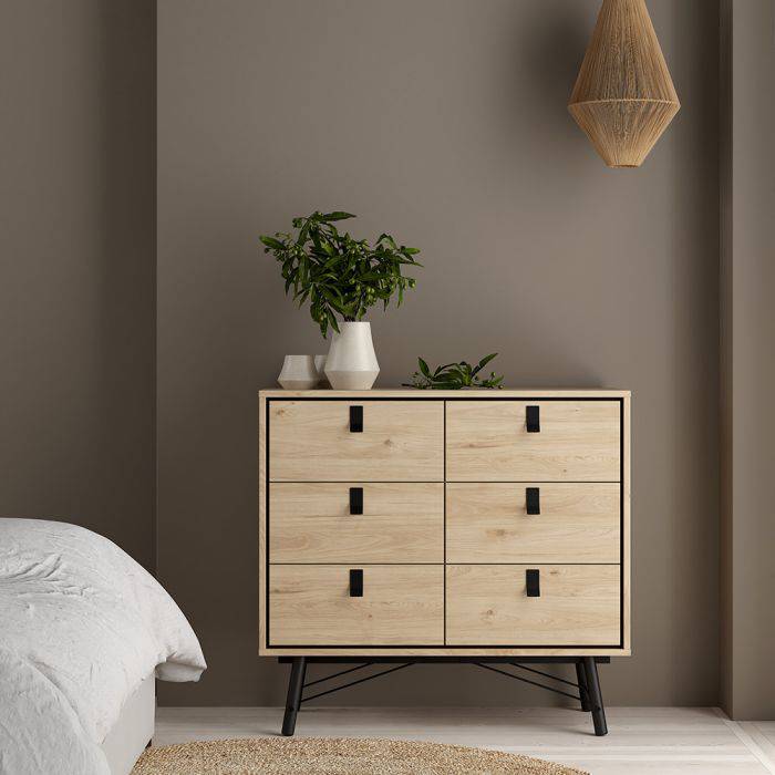 Ry 3 Piece Bundle, Bedside, Chest and 3 Door 3 Drawer Wardrobe - TidySpaces