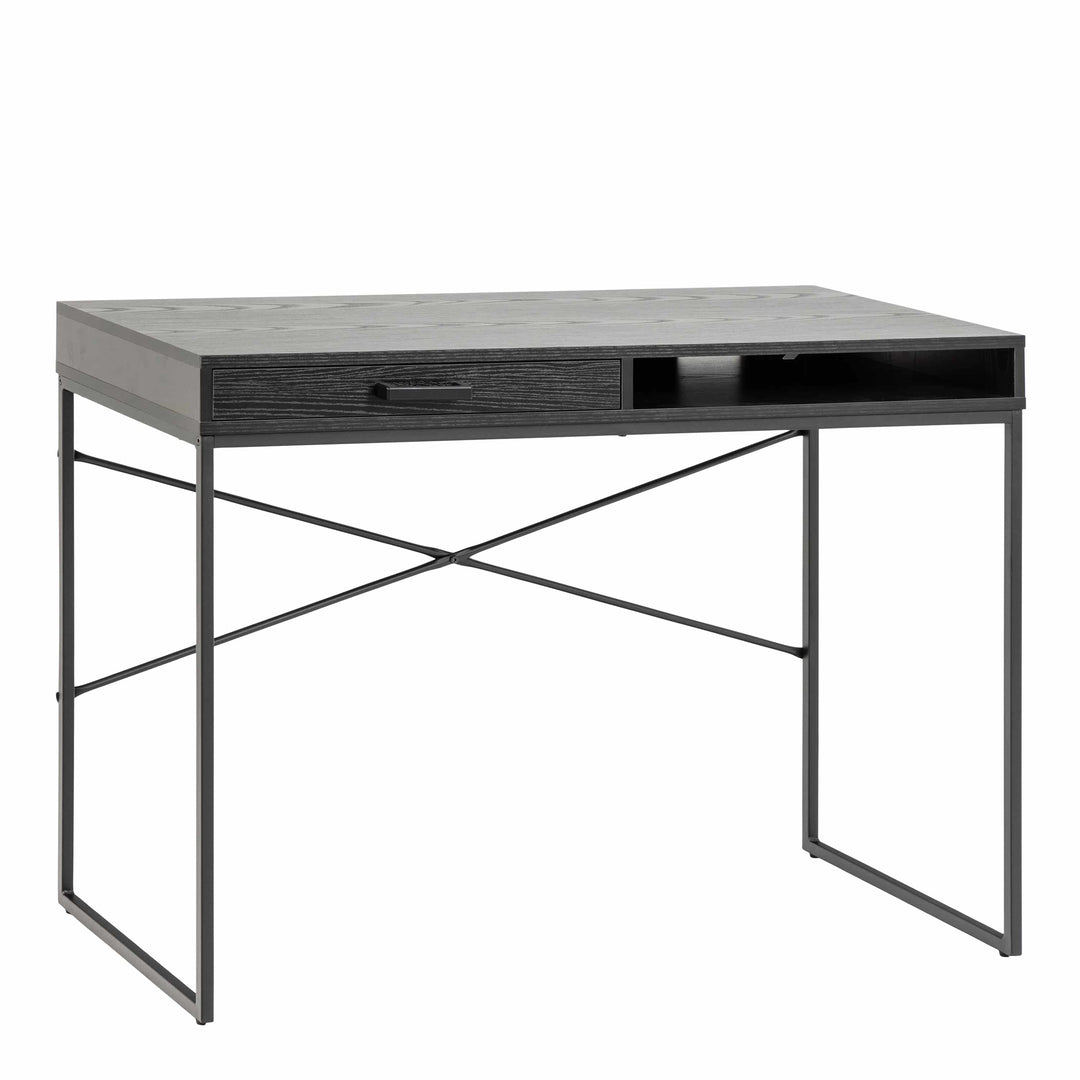 Seaford 1 Drawer Office Desk in Ash Black - TidySpaces