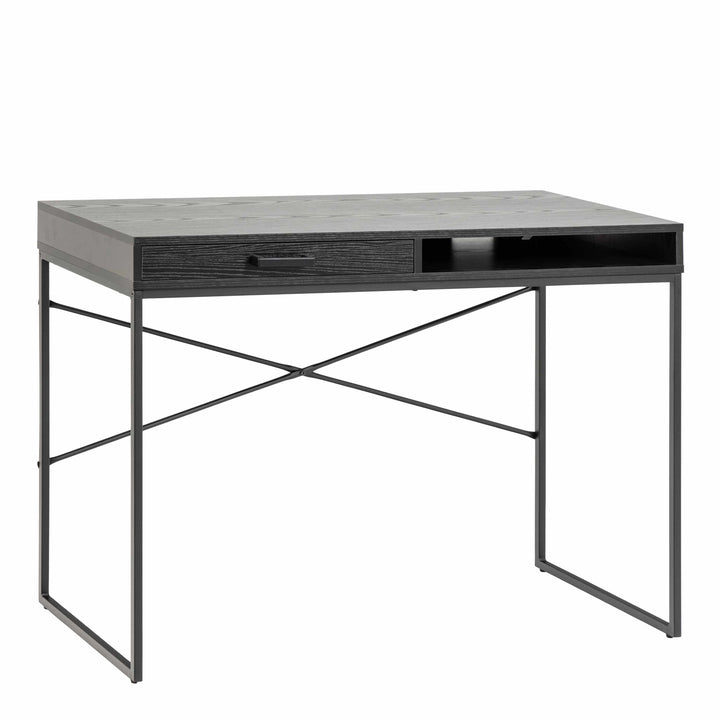 Seaford 1 Drawer Office Desk in Ash Black - TidySpaces