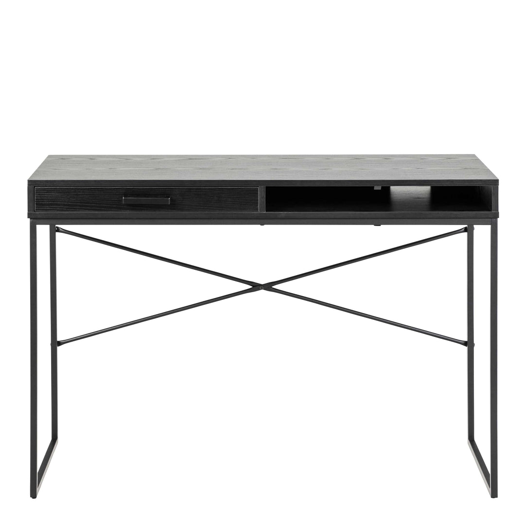 Seaford 1 Drawer Office Desk in Ash Black - TidySpaces