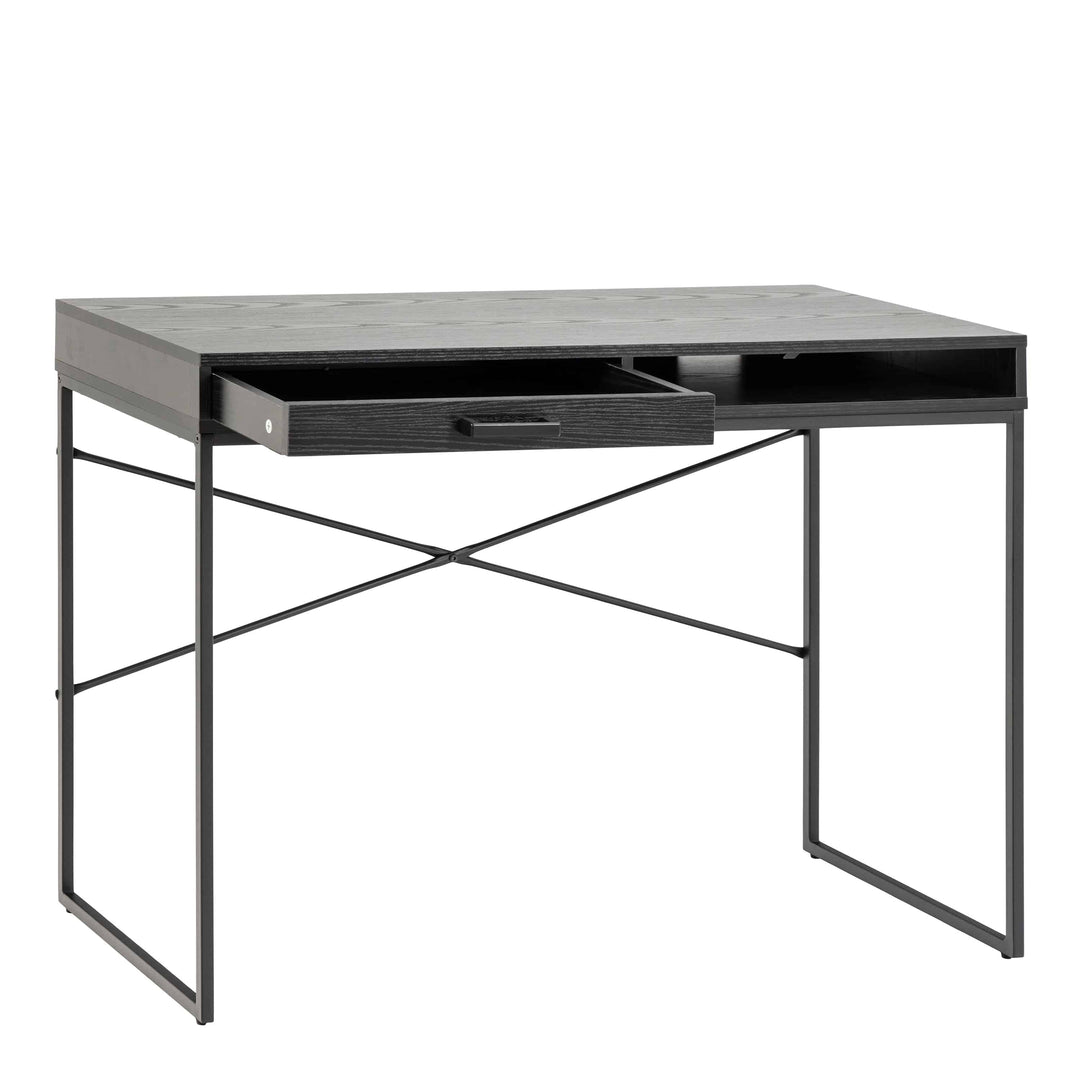 Seaford 1 Drawer Office Desk in Ash Black - TidySpaces