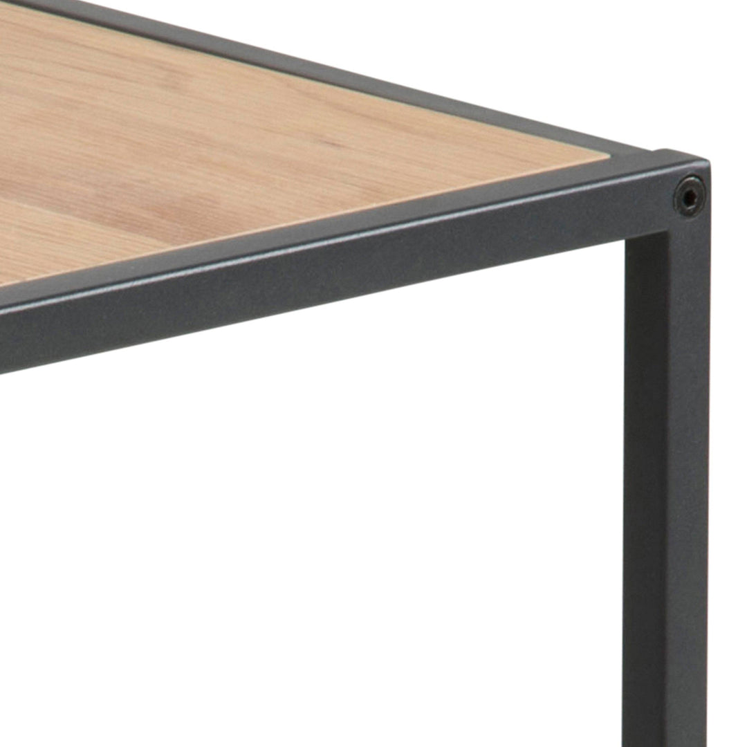 Seaford Black Metal Nest of Tables with Oak Top - TidySpaces