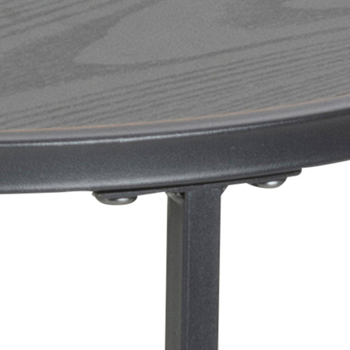 Seaford Black Metal Small Round Side Table with Black Top - TidySpaces