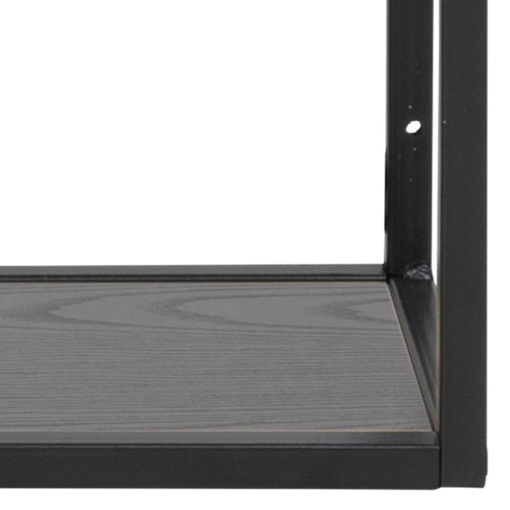 Seaford Black Metal Wall Shelf with 3 Additional Black Shelves - TidySpaces