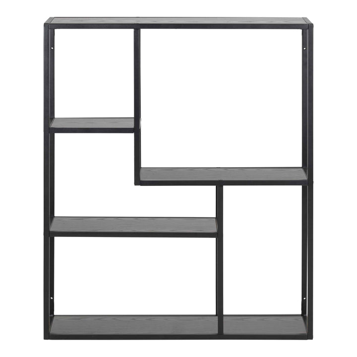 Seaford Black Metal Wall Shelf with 3 Additional Black Shelves - TidySpaces